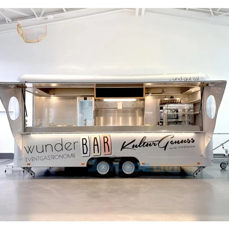 Aluminum Fiberglass Mobile Food Truck with Full Kitchen Rust Resistant for Candy and Outdoor Adventures