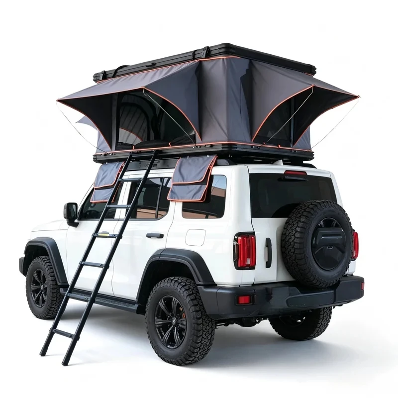 Hot Selling 2‑Person Four‑Season Pop‑Up Hard Shell Roof Top Tent With Canopy For Pickup Truck Off‑Road Outdoor Camping