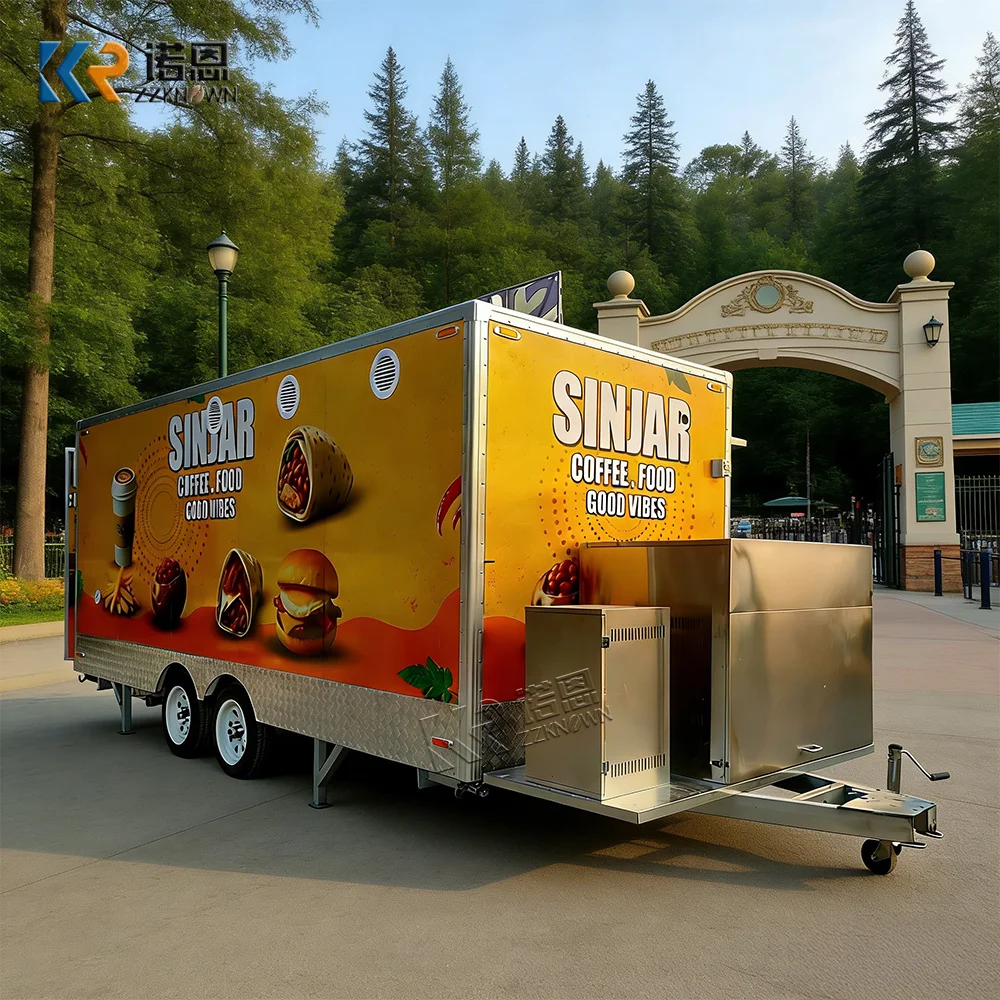 CE DOT Outdoor Food Trailers Snack Carts Juice and Coffee Bars Pizza and Burger Stands Hot Dog Fast Food Trucks for Sale