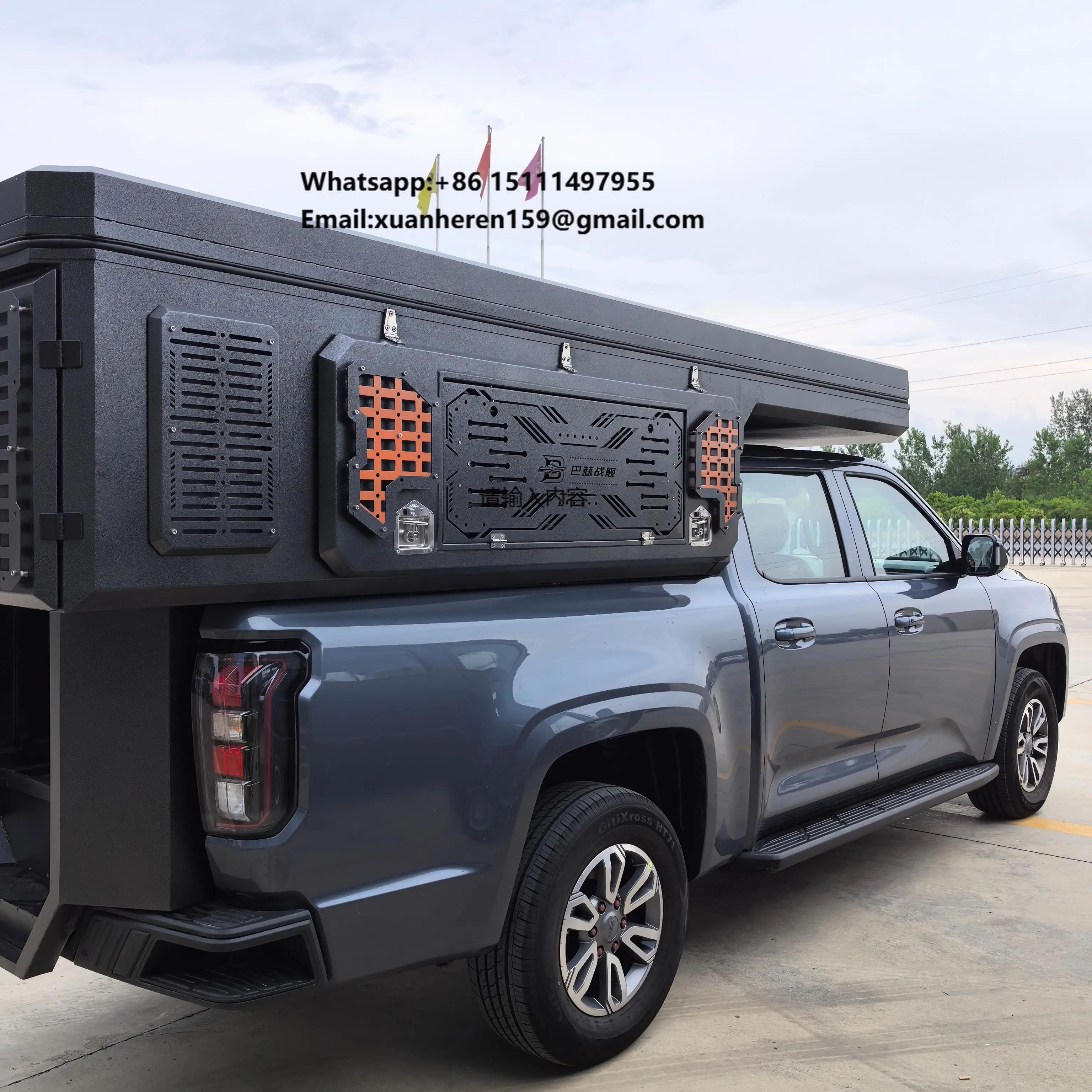 Customizable Modern Expedition Camper Design 4x4 Pickup Truck Long Bed Slide Outdoor Travelling RV for Off-Road Adventure