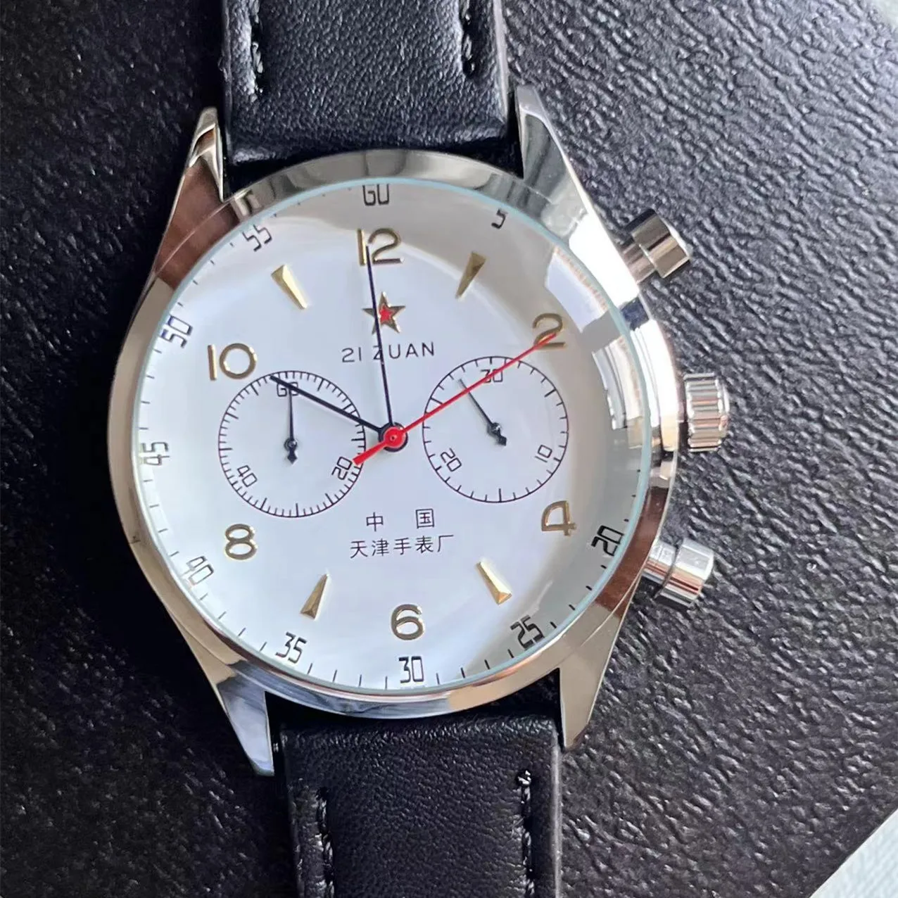 42mm chine Aviation chronographe Quartz 1963 montre pour hommes 21 Zuan pilote étanche toile mode Unique militaire mâle montre