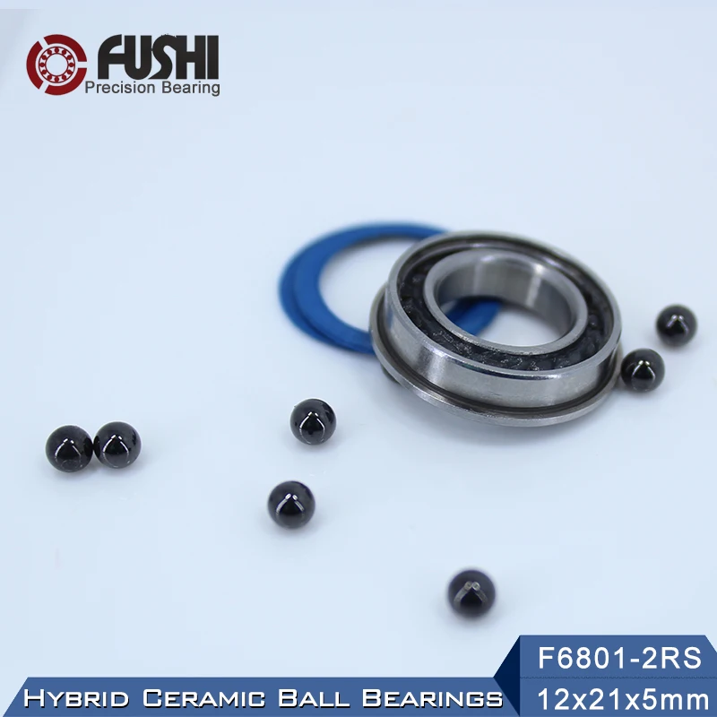F6801 Hybrid Ceramic Bearing 12*21*5 mm ABEC-1 1PC Industry Motor Spindle F6801HC Hybrids Si3N4 Ball Bearings 3NC F6801RS