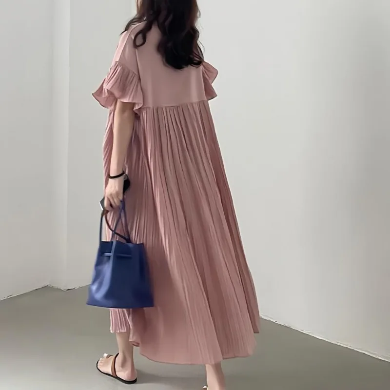 Japanese Dress Loose Pleated Women's Long Dress