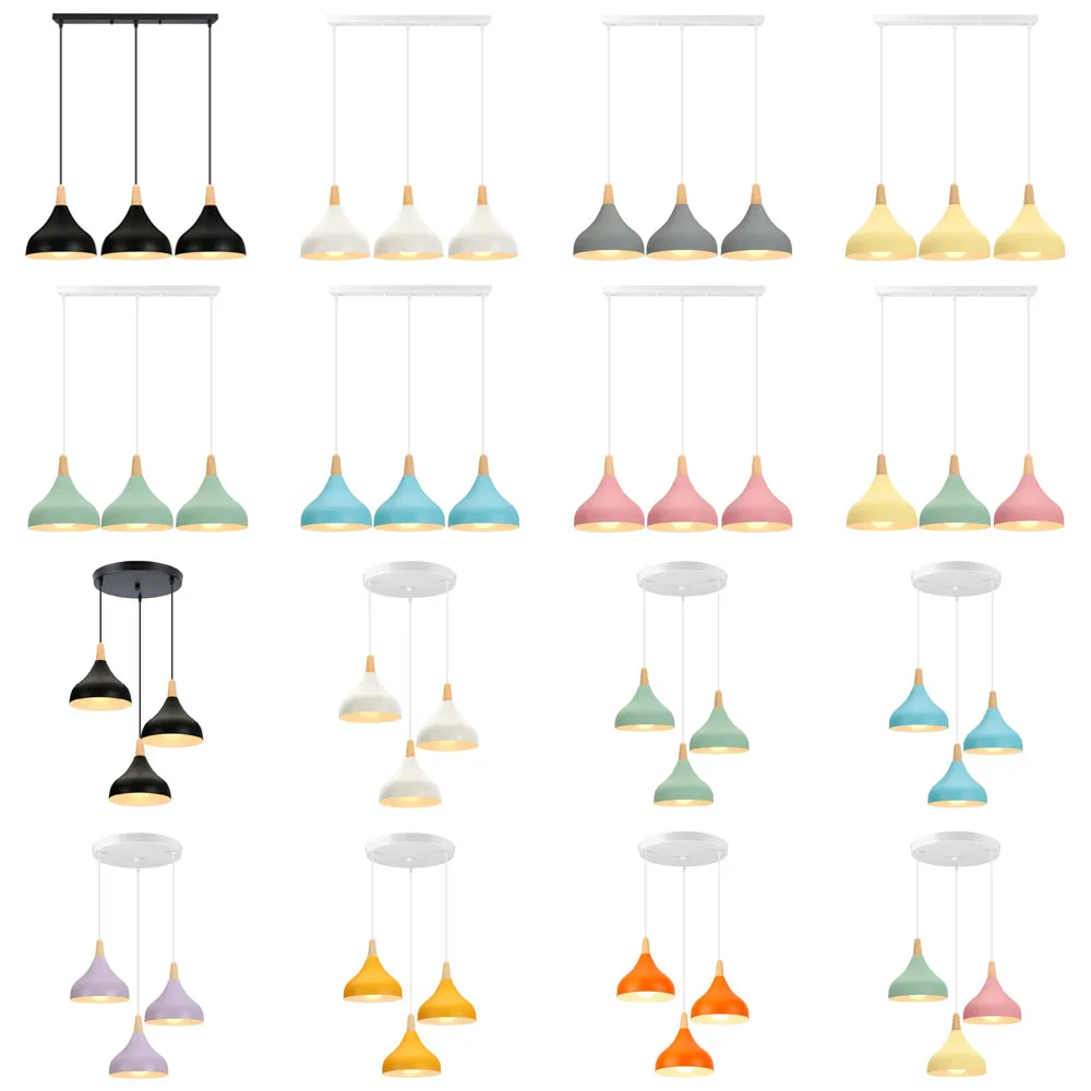 Nordic Wood LED Pendant Lights Ceiling Chandelier for Kitchen Dining Living Room Lighting Modern Hanging Lamps Shade Home Decor