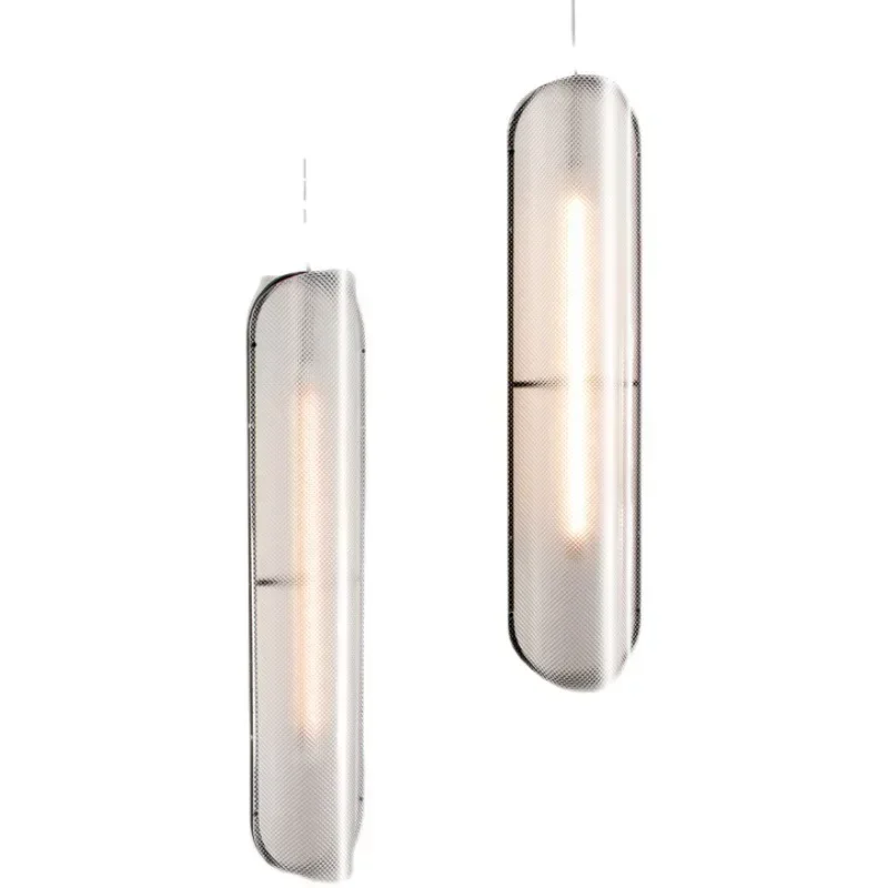 Long chandelier Modern minimalist creative personalized art entrance bar one-word restaurant light