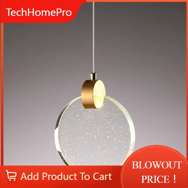 TechHPModern Minimalist Bubble Glass Dining Room Crystal Chandelier Living Tv Background Wall Led Pendant Lighting Bedroom Lamp