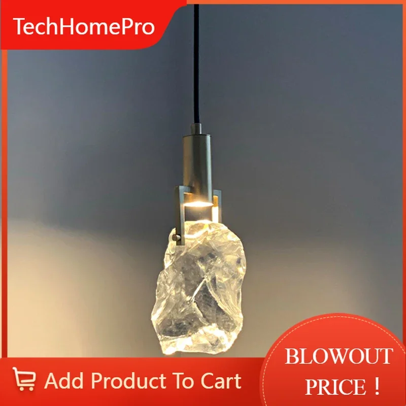 TechHPModern Minimalist Dining Room Copper Chandelier Luxury Crystal Bedroom Bedside Led Pendant Lighting Table Bar Hanging Line