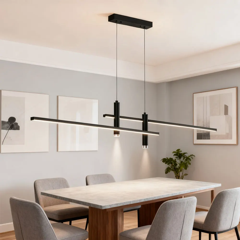 DAMIASMIL Modern LED Pendant Light Remote Control Dimmable for Restaurant Living Room Bedroom Home Decor Hanging Chandelier