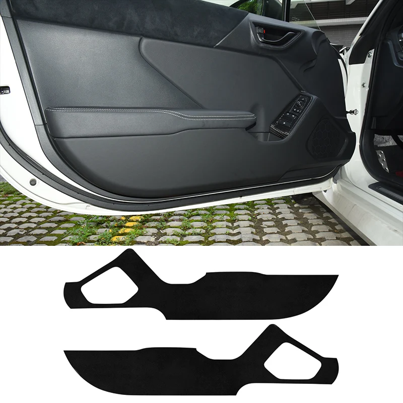 Car Anti-kick Pad Suede Leather Door Edge Interior Film Mat Accessories Protector Cover Stickers For Subaru BRZ Toyota GR86