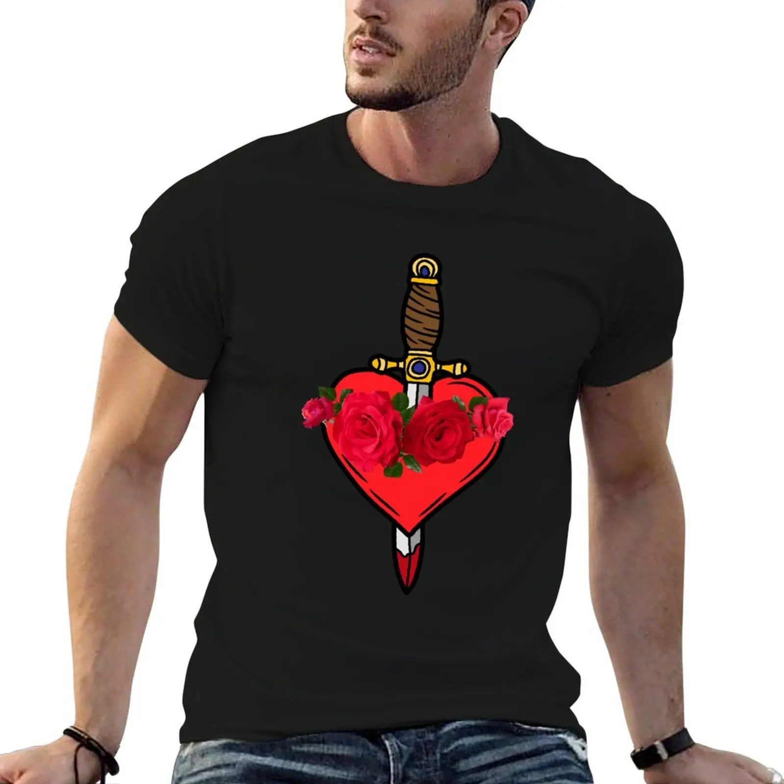 Sagrado corazón de Maria T-Shirt man tshirt t shirts for man cotton man t shirt graphic T-shirt