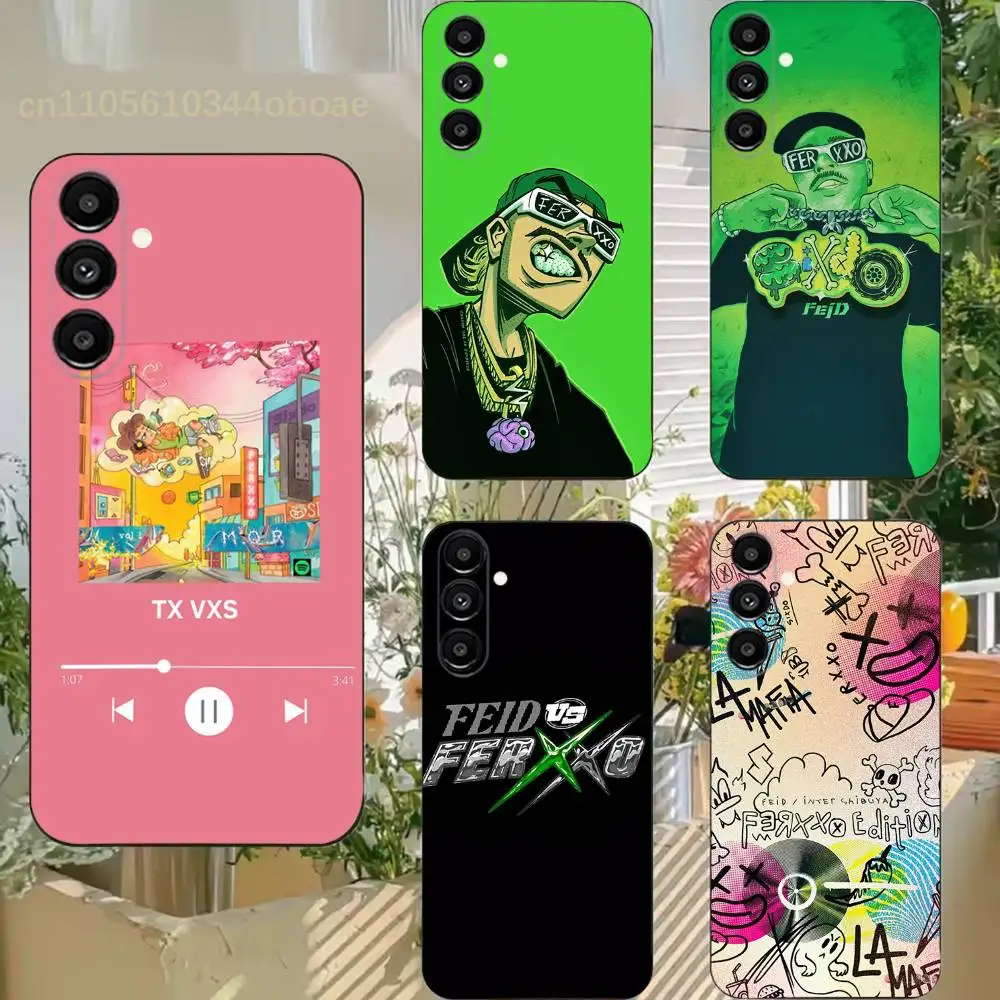 F-Feid FERXXO VOL Sagrado Phone Case For Samsung S25,24,21,22,23,20,S30,Ultra,Plus,Fe,Lite,Note,5G Black Cover
