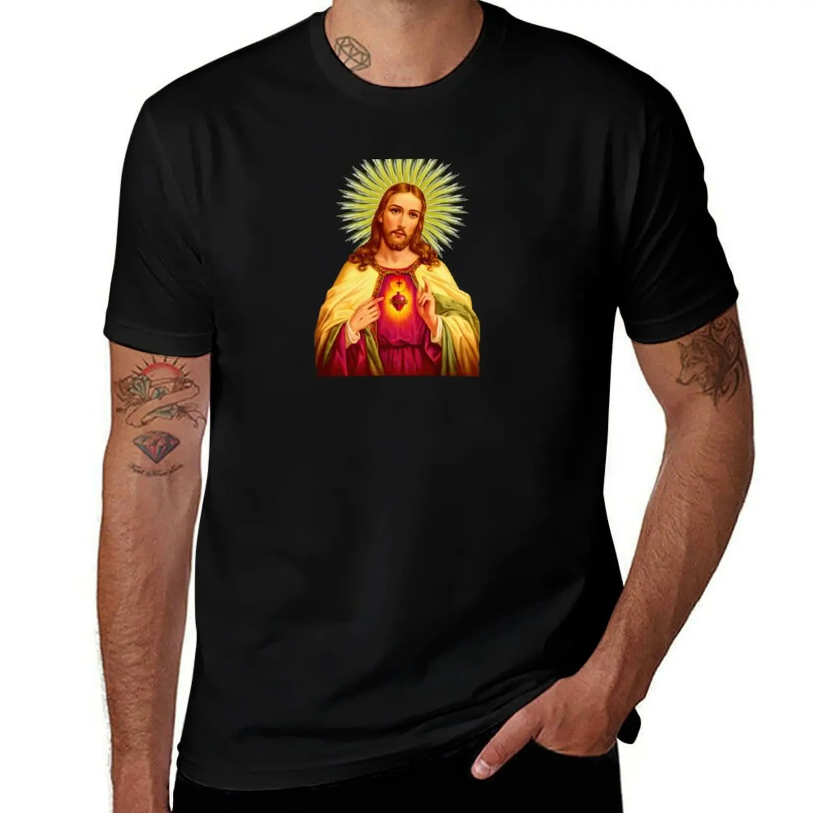 Sacred Heart of Jesus Catholic Detente Sagrado Corazon de Jesus T-Shirt man t shirts graphic T-Shirt