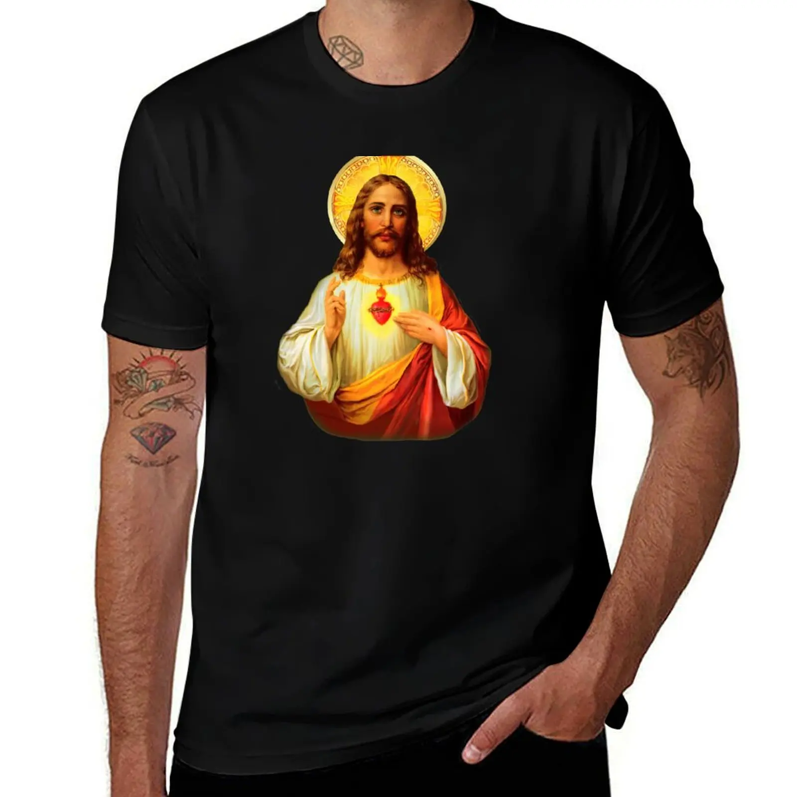 Sacred Heart of Jesus Catholic Detente Sagrado Corazon de Jesus 080320 T-Shirt man t shirts high quality luxury brand T-Shirt