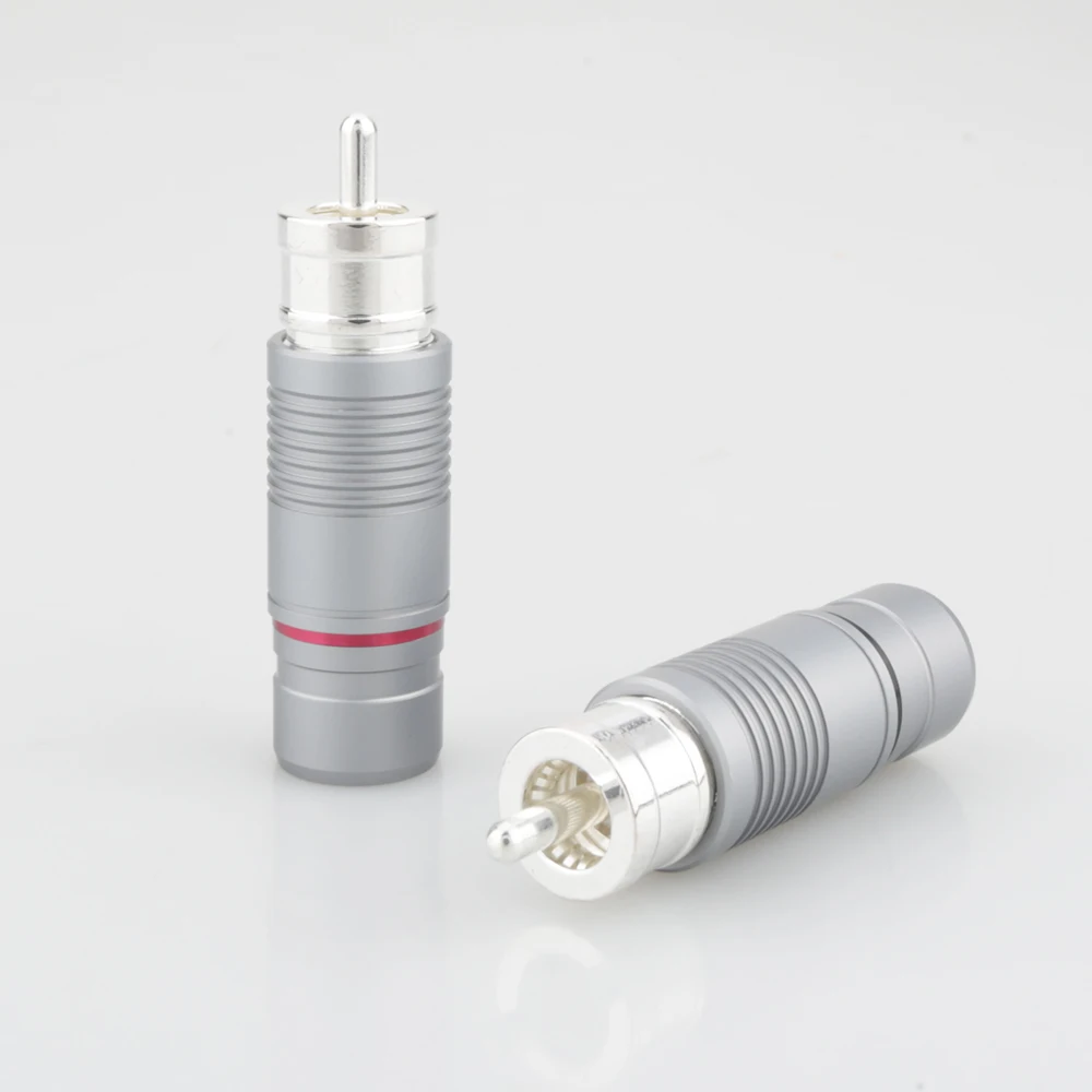 VR010S Silver Shadow Audio RCA Connectors Plug Silver Plated for Audio Interconnect Cable High Quality Sound Transmission