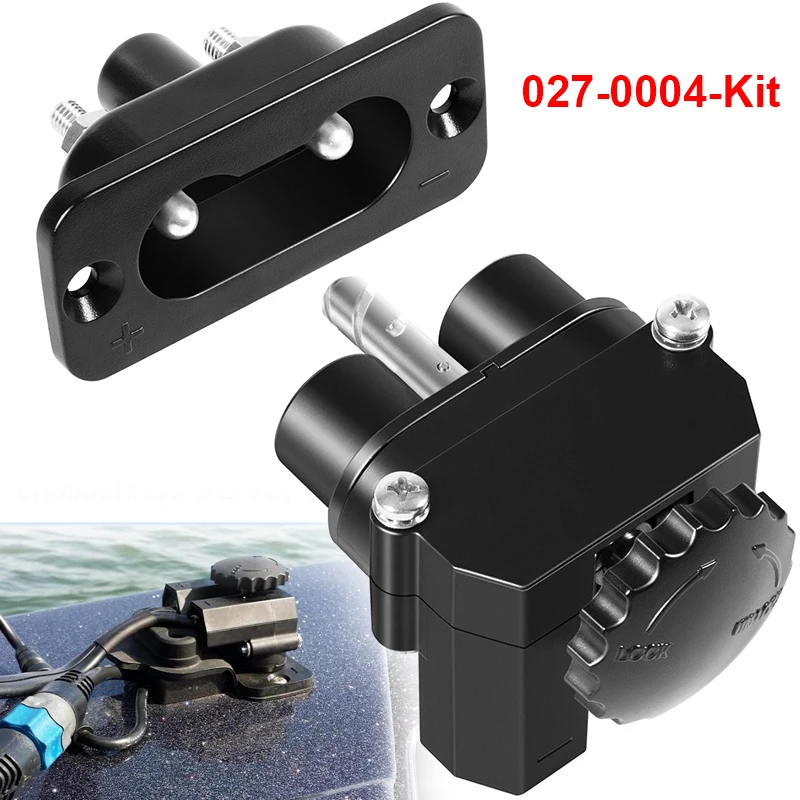 027-0004 Marine 12-48V DC Power Connector Kit, Outboard Trolling Motor Plug Quick Connect for Battery Connections to Electronics