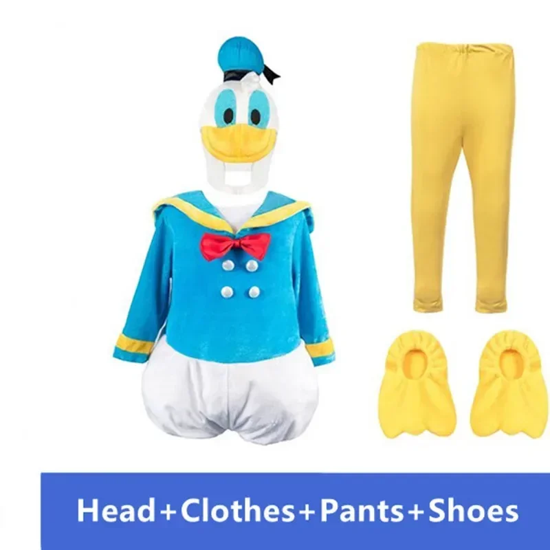 Kid Size Donald Duck Cosplay Costume Cartoon Mascot Character Anime Stage Show Clothes Party Costume Animal Prop Mascot