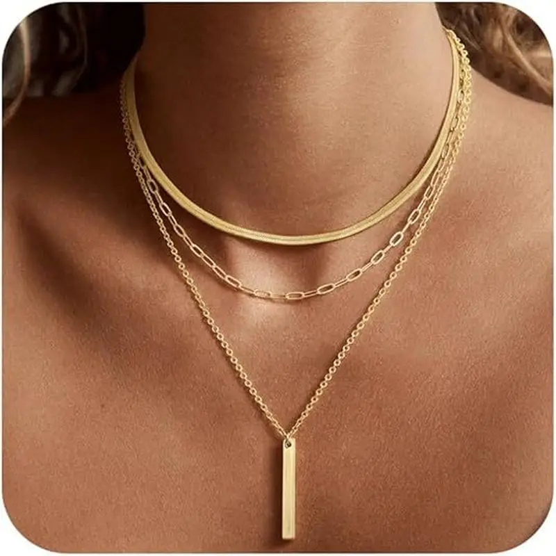 Simple Layered Necklace Set, Casual Style, Versatile And Trendy, Suitable For Everyday Wear, With A Short Design