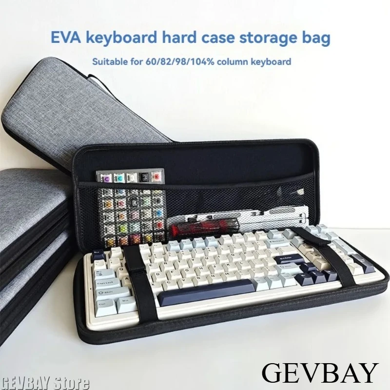 Waterproof EVA Hard Storage Case Bag For 61/68/75%/TKL/98% Full Size Mechanical Keyboard