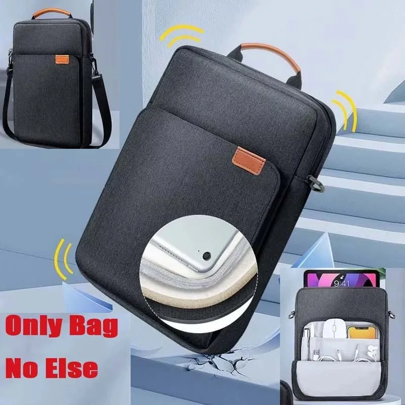 for Lenovo Idea Tab Plus 12.1inch Shoulder Bag Strap Handle Zip Pouch Carry Sleeve for Keyboard Mouse Pocket