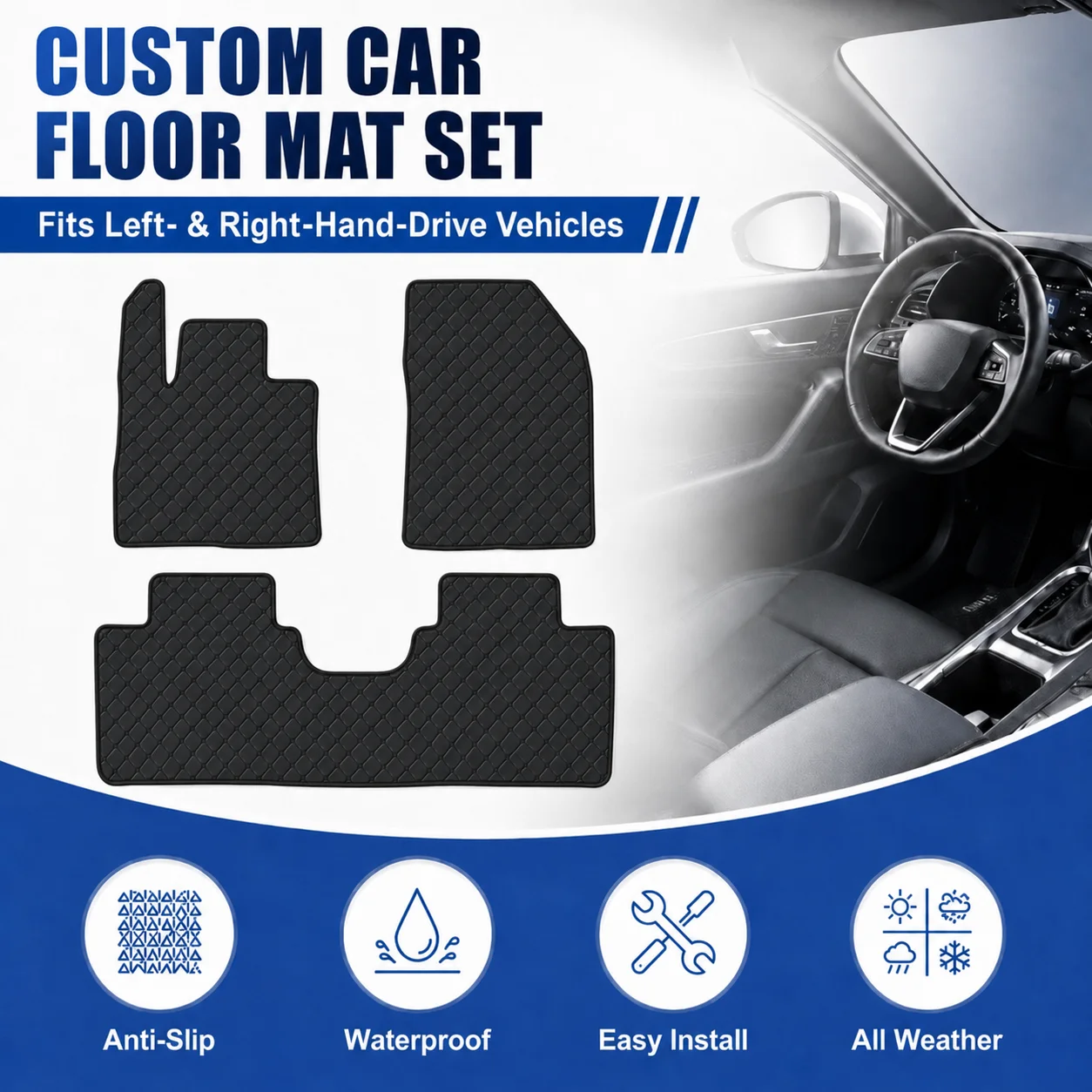Customized Car Floor Mats for Smart #1 2022-Current All-Weather Waterproof Anti-slip Flat Floor Liners Car Interior Accessories