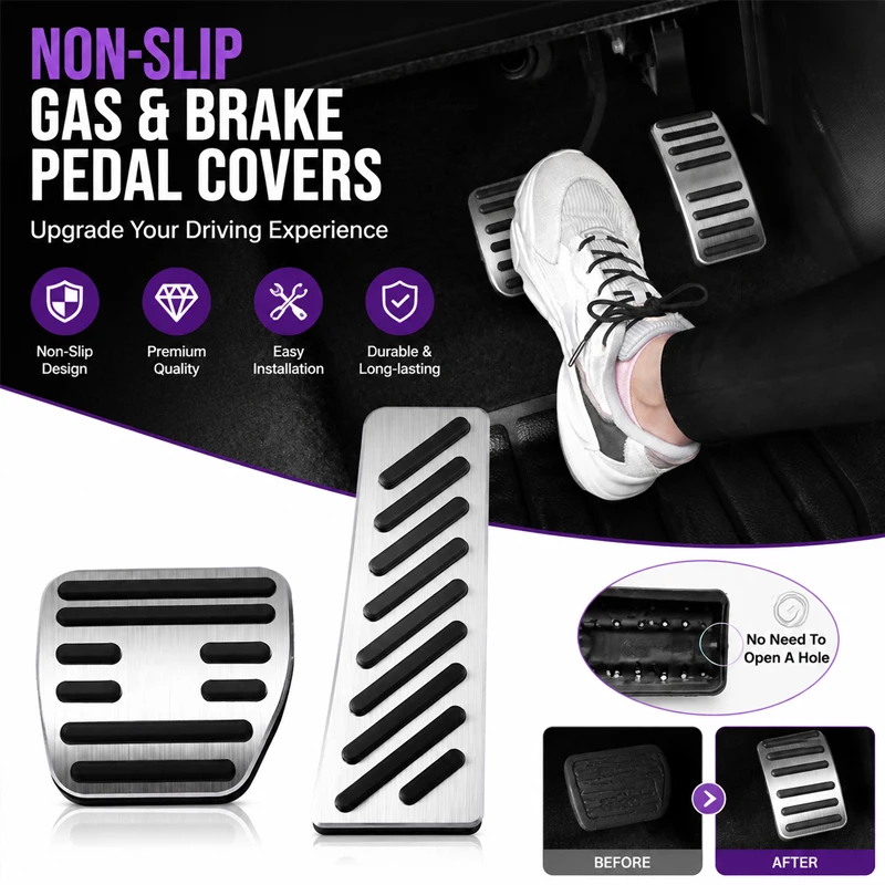 Accelerator Footrest Gas Brake Pedals Cover StickerAnti-skid Pedal Decoration For Smart 453 451 Fortwo Forfour Car Accessories