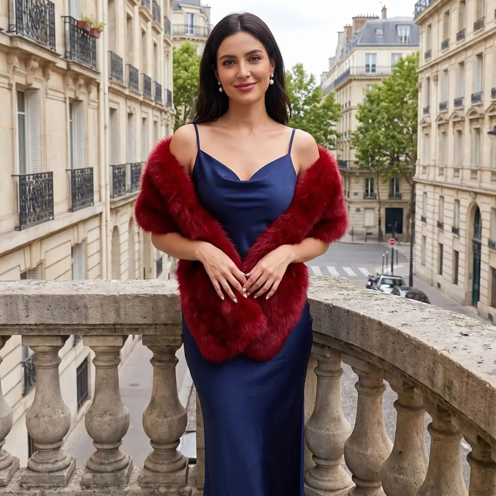 Sweet Faux Rabbit Fur Imitation Mink Fur Scarf Thicken Long Fluffy Shawl Warm Pure Color Women Winter Scarves Daily