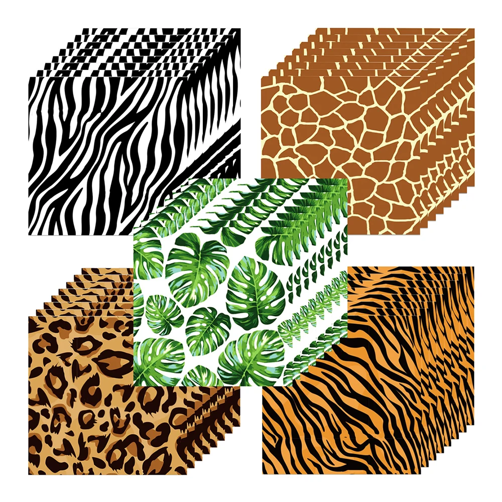 Jungle Safari Animal Print Napkins Plates Birthday Baby Shower Party Decoration Tiger Leopard Zebra Stripes Paper Napkin Plate