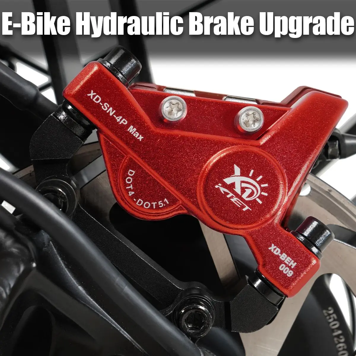 Powerful Brake 4 Piston 1500-5000W Brake Kit Two Brake Lever Heavy Hydraulic Disc Brake Set Kit E-bike Power Cut Off Brake Level