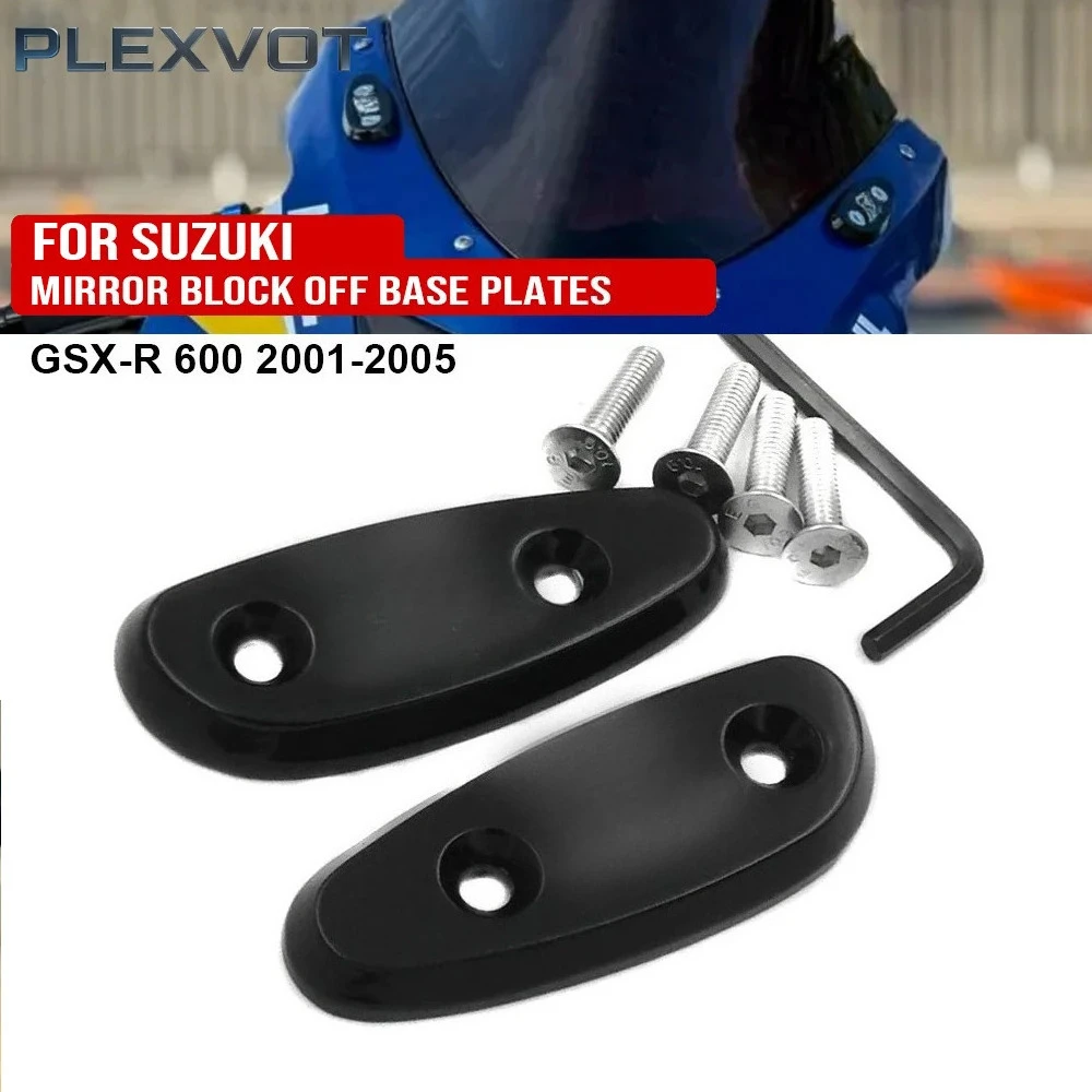 Motorcycle Mirror Block Off Base Plates for Suzuki GSXR 600 750 1000 GSX-R600 GSX-R750 GSX-R1000 2001-2004