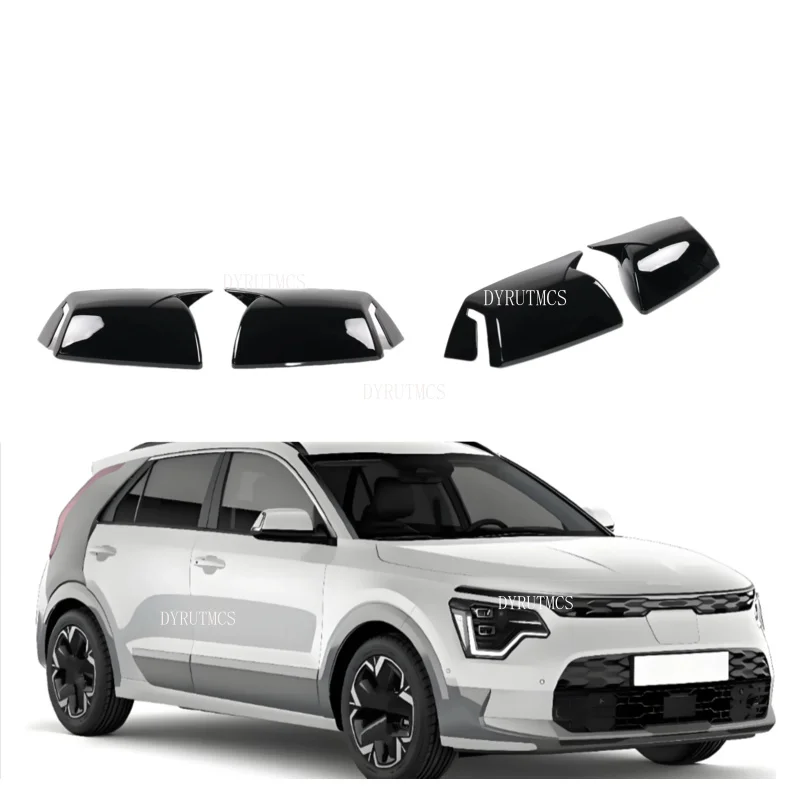 Car Rearview Side Mirror Cover Fit For  Kia Niro 2022 2023 2024 2025  Wing Cap Rear View Case Trim Carbon Fiber