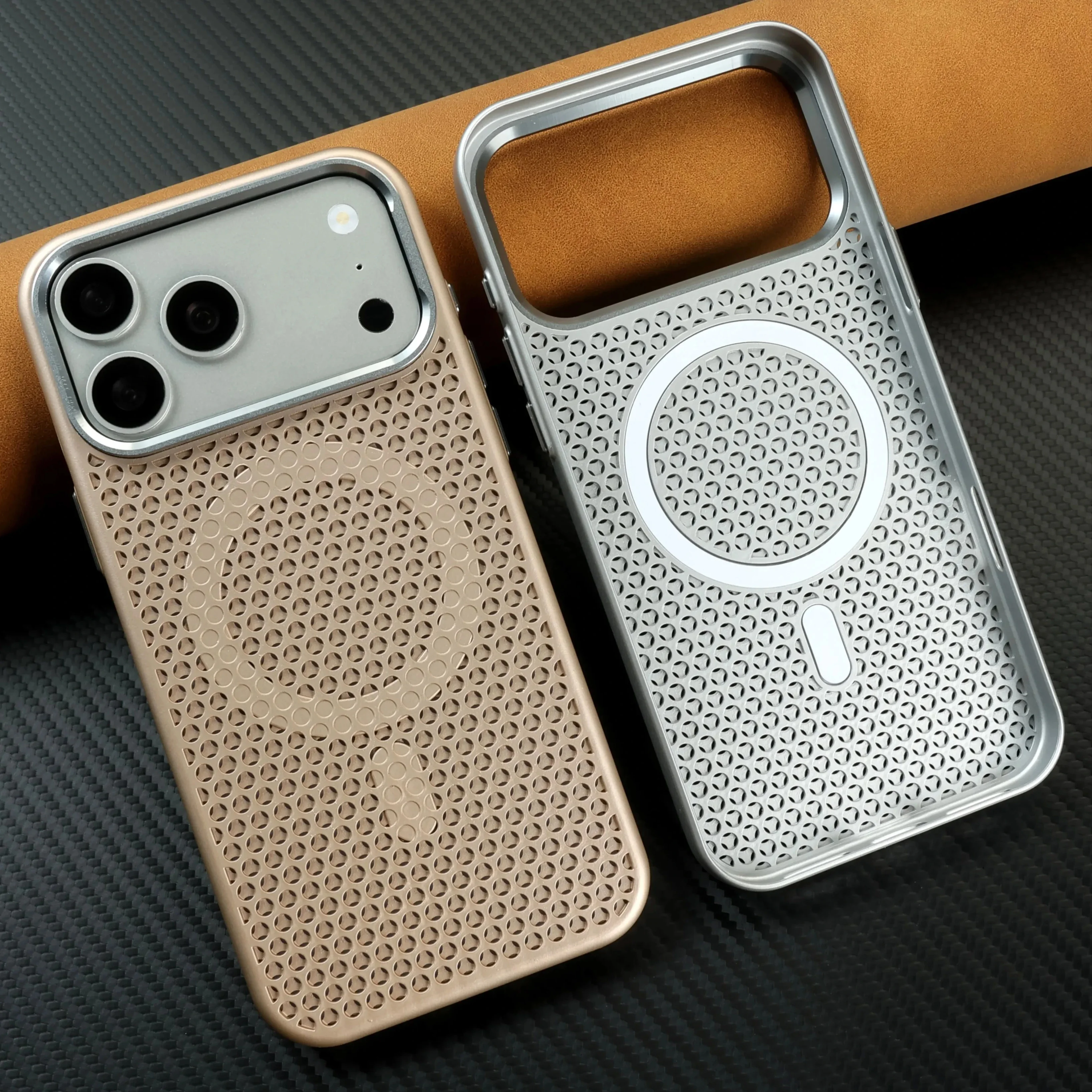 3D Honeycomb Cooling Magnetic Phone Case For iPhone 17 Pro Max 16 15 14 13 12 For Magsafe Shockproof Cover Metal Camera Frame