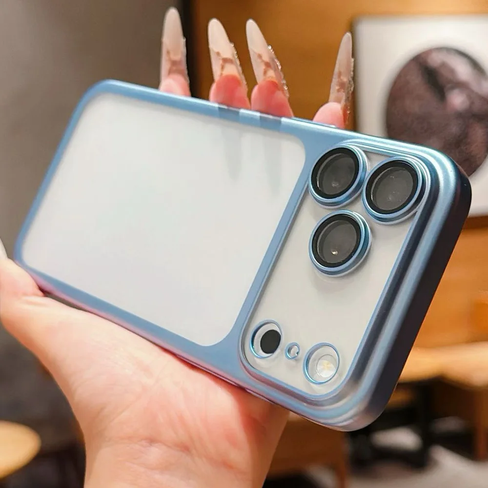 Transparent Original Phone Case for iPhone 18 Pro Max Camera Lens Protection Matte Plating Bumper Cover For iPhone 18 Pro Fundas
