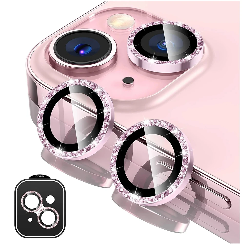 Glitter Camera Lens Protector Cover for iPhone 17 18 Pro Max 16 15 13 11 14 15 Plus 12 Mini Tempered Glass Protection Lens Film 