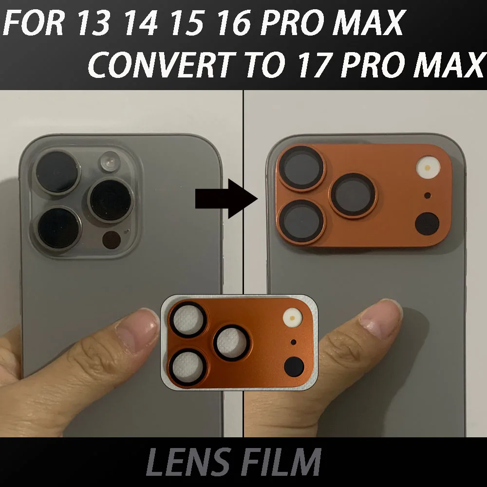 For iPhone 16 Pro Max 14 15 To Change 17 Pro Max Camera Lens Protective Cover Modification Camera Lens Metal Film Tempered Glass