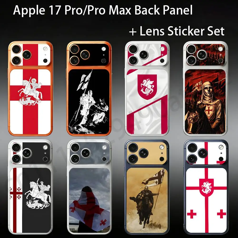 Georgia Flag For iPhone 17Pro/ProMax Battry Back Cover with Camera Decal Skin Rear Protective Sticker Film