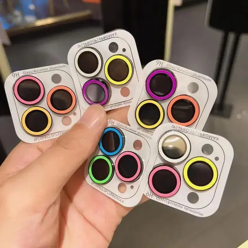 Luminous Ceramic Camera Lens Protector For iPhone 17 Pro Max 16 14 15 13 11 12 Pro Max Air Mini Lens Ring Glass Film Glowing Cap