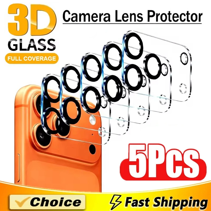5Pcs Camera Lens Protector Glass For iPhone 15 14 13 12 11 16 17 Pro Max Mini Camera Protective Glass Film For iPhone 16 15 Plus