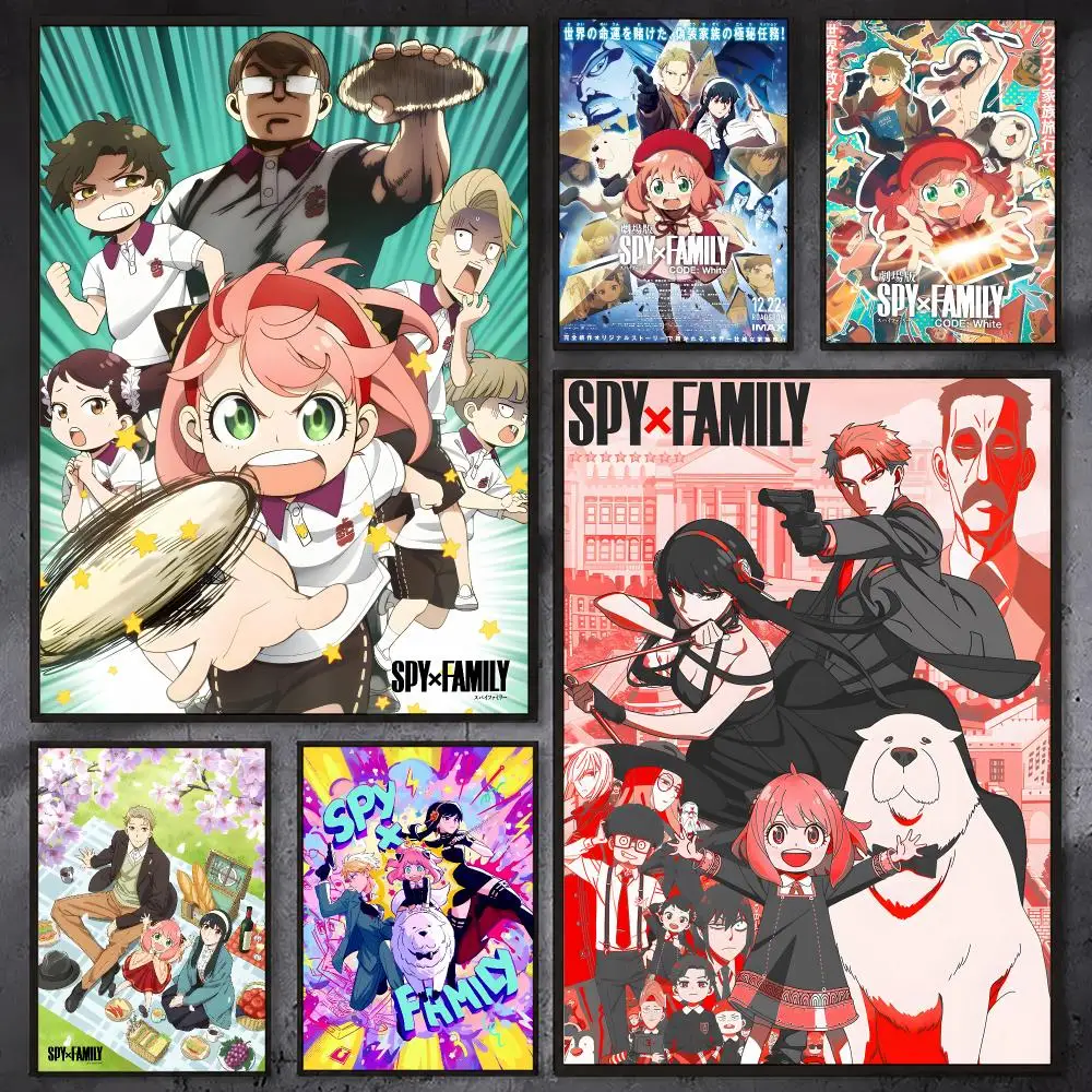 Japan Anime Manga SPY F-FAMILY Poster Waterproof Sticky Wall Art Print For Bedroom Living Room Hallway Bar Home Decor