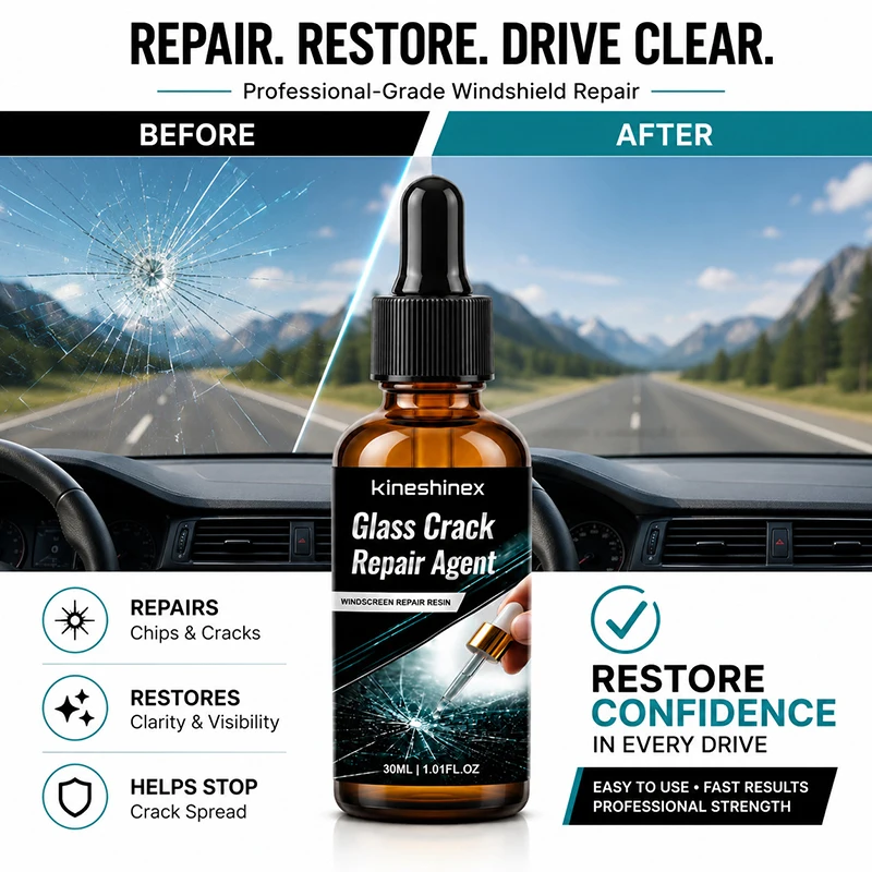 Professional Car Window Glass Repair Liquid Quick Curing Resin for Windshield Chips Cracks and Surface Damage