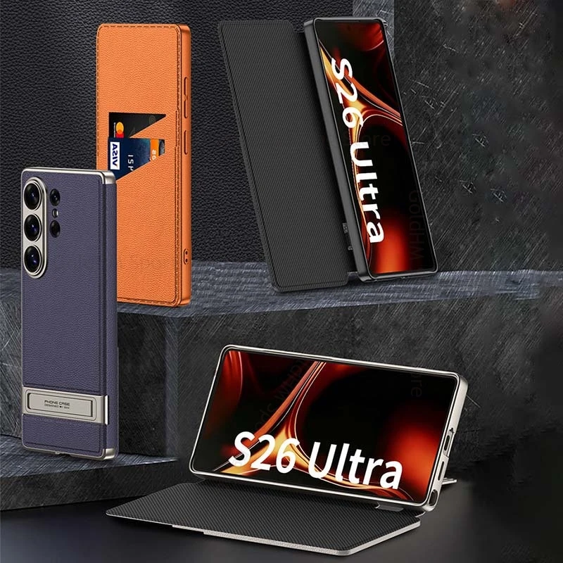 For Samsung S26 Ultra 5G Magnetic Flip Wallet Card Slot Kickstand Leather Case For Galaxy S25 Ultra Book Stand Shockproof Cover