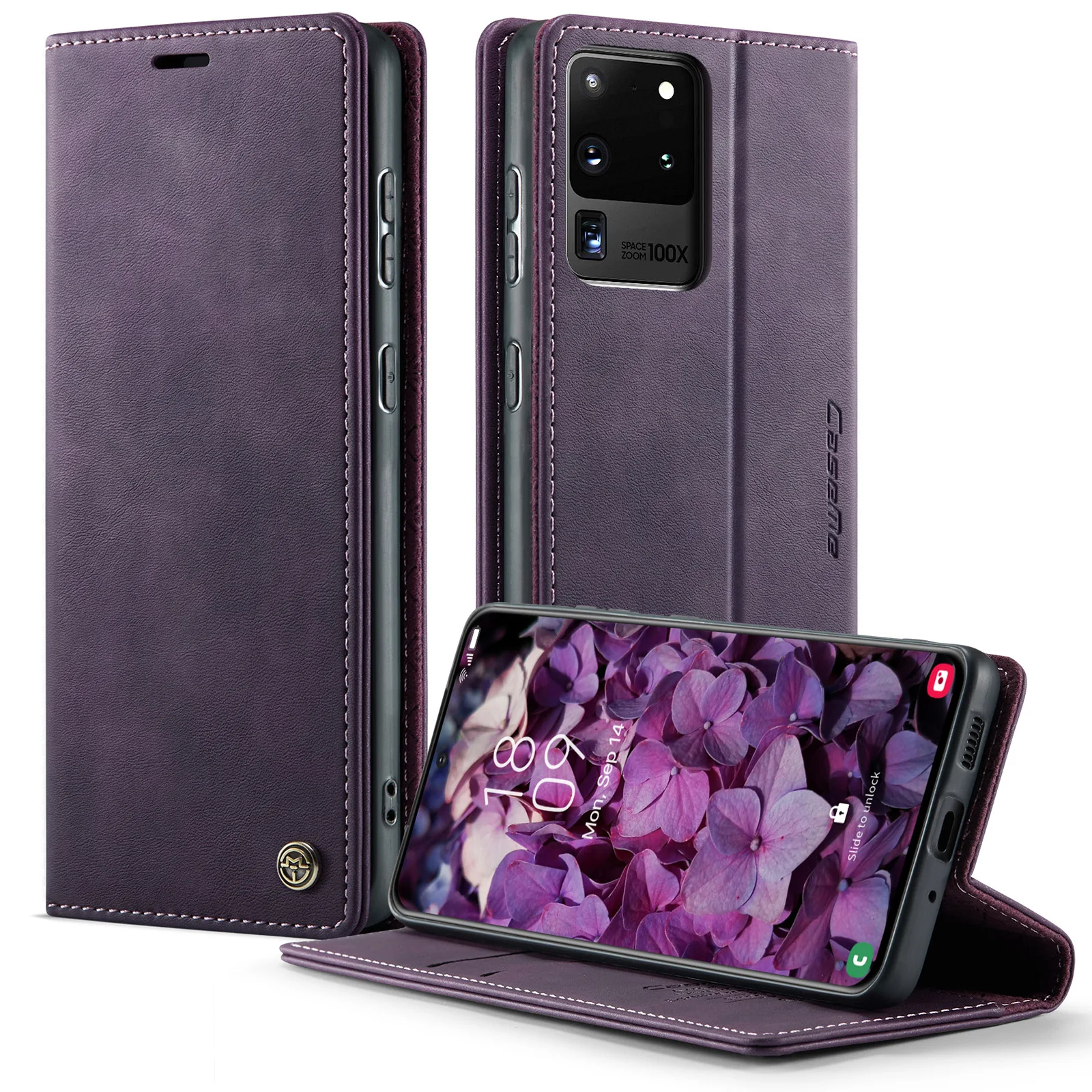 CaseMe-033 For Samsung Galaxy A12 A13 A14 A15 A16 A33 A53 Magnetic Case Flip PU Leather Wallet Card Slots Stand Cover Shockproof