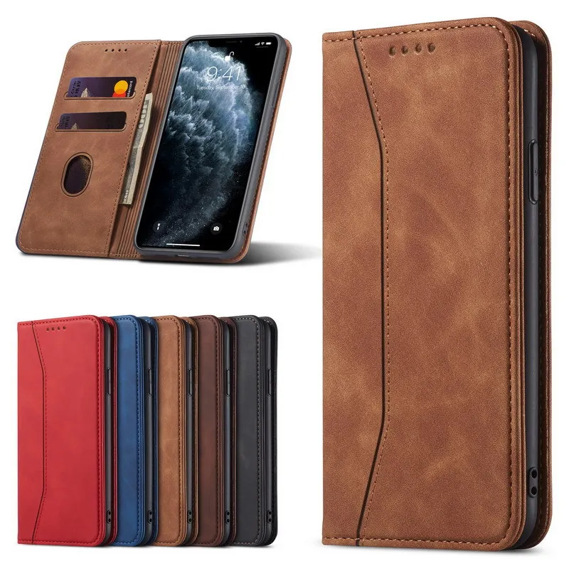 Flip Leather Phone Cover For Samsung Galaxy S25 Edge S24 Ultra S23 S22 S21 S20 A55 A25 A24 A34 A54 A14 A33 A53 A13 A23 A04s A42