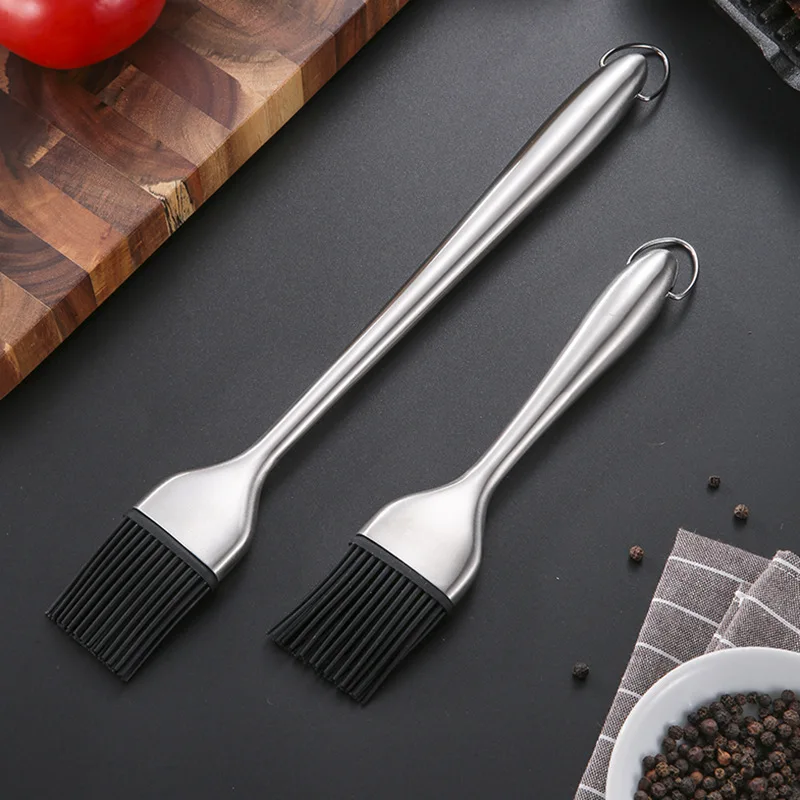 2Pcs Silicone Kitchen Brush BBQ Grill Cooking Oil Brush Silicone Basting Brush Oil Sauce Pastry Brush Barbecue Grill Accessories