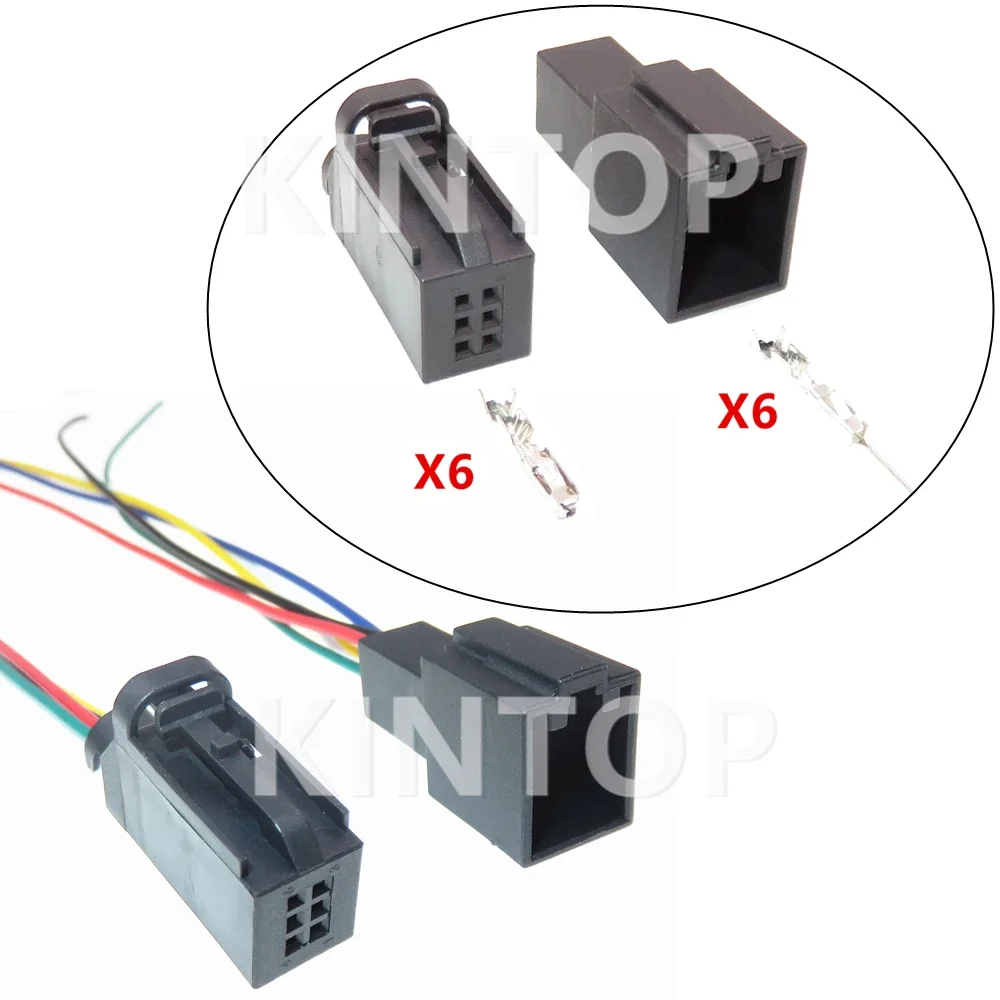 1 Set 6 Pins Car Unsealed Plug 1534121-1 4D0971636 Auto Tire Pressure Alarm Electric Cable Socket AC Assembly For VW Audi