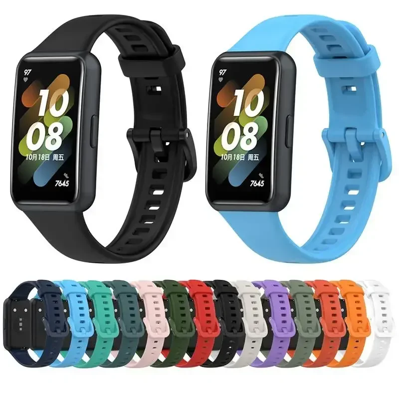 Sport Strap For Huawei Band 7 Adjustable Watchbands Rubber For Huawei Band 7 Pro Smart Watch Wrist Bracelet