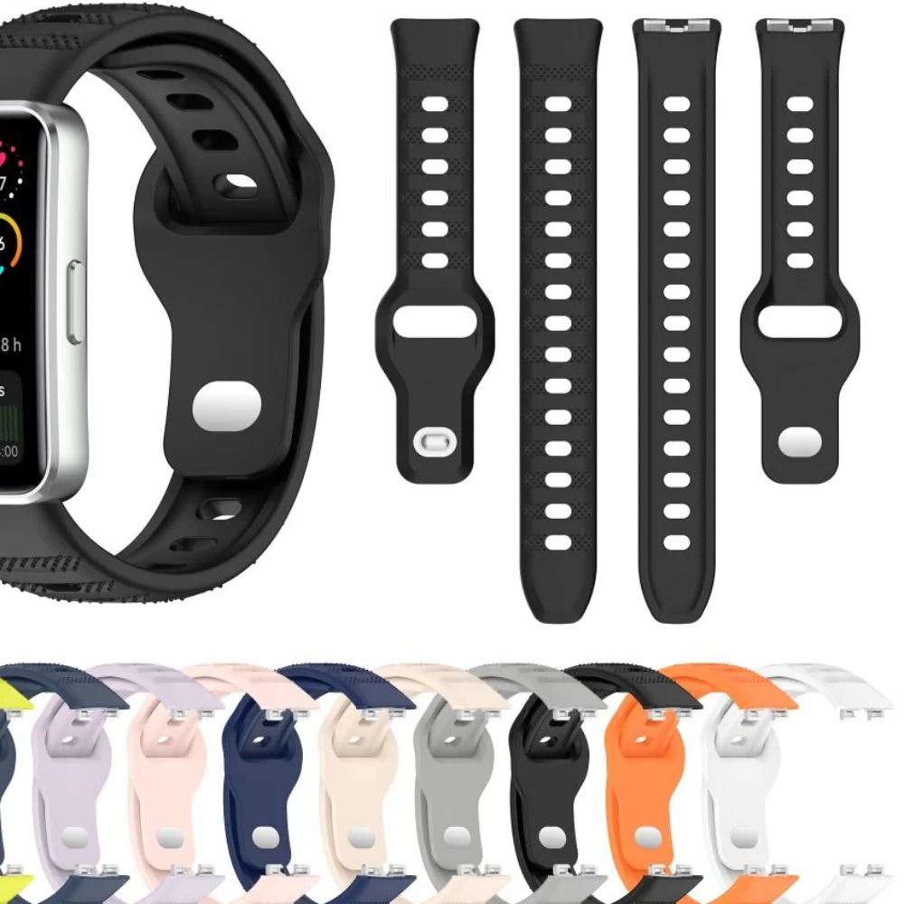 New Silicone Watch Strap Adjustable Colorful Watchband Replacement Wristband for Huawei Band 10/9/8 Smart Watch Accessories