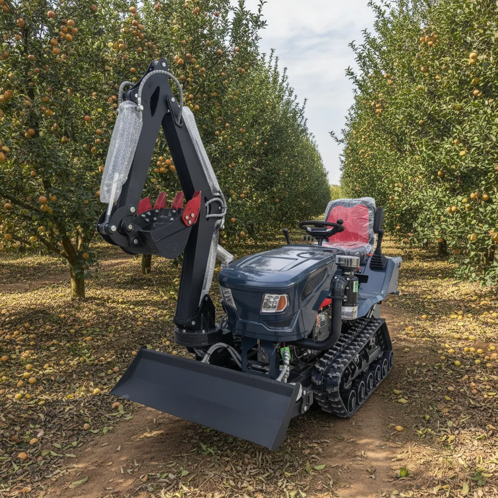 Hot Selling Mini Crawler Tractor Free Shipping, With Excavator Attachment For Farm Ploughing And Orchard Soil Cultivation