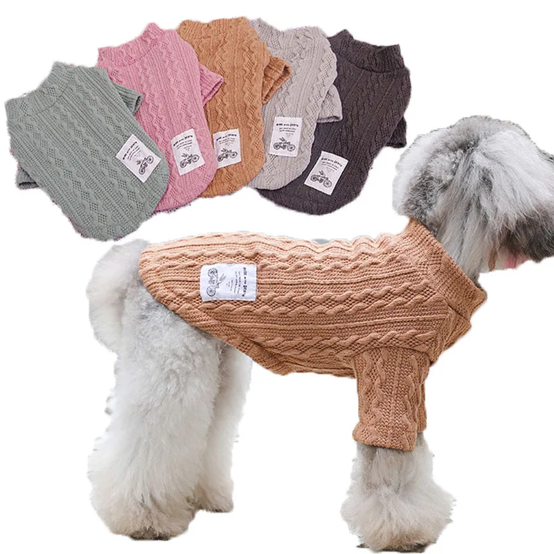 Warm Dog Clothes Winter Twist Sweater For Small Dogs Dachshund Chiwawa Knitted Pullovers Costume Puppy Kitten Sweaters Jumper XS