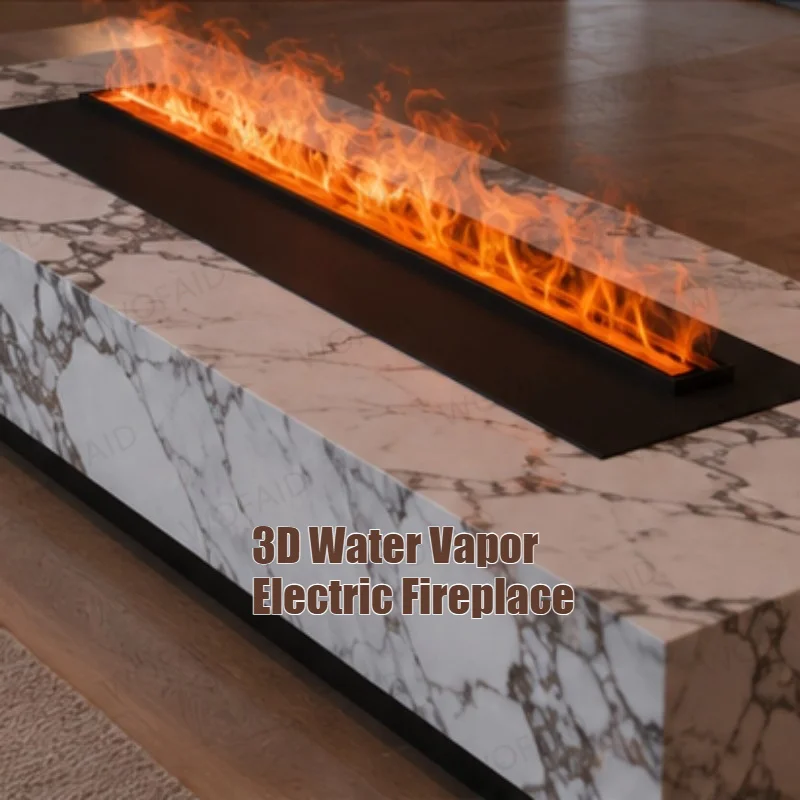 WOFAID Smart 3D Water Vapor Electric Fireplace Colorful LED Mist Flame Intelligent Control for Living Room Media Wall Home Decor