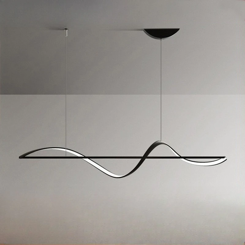 Modern Minimalist Smart Pendant Light Italian Curved Linear Lamp for Dining Table Kitchen Island Stylish Home Decor